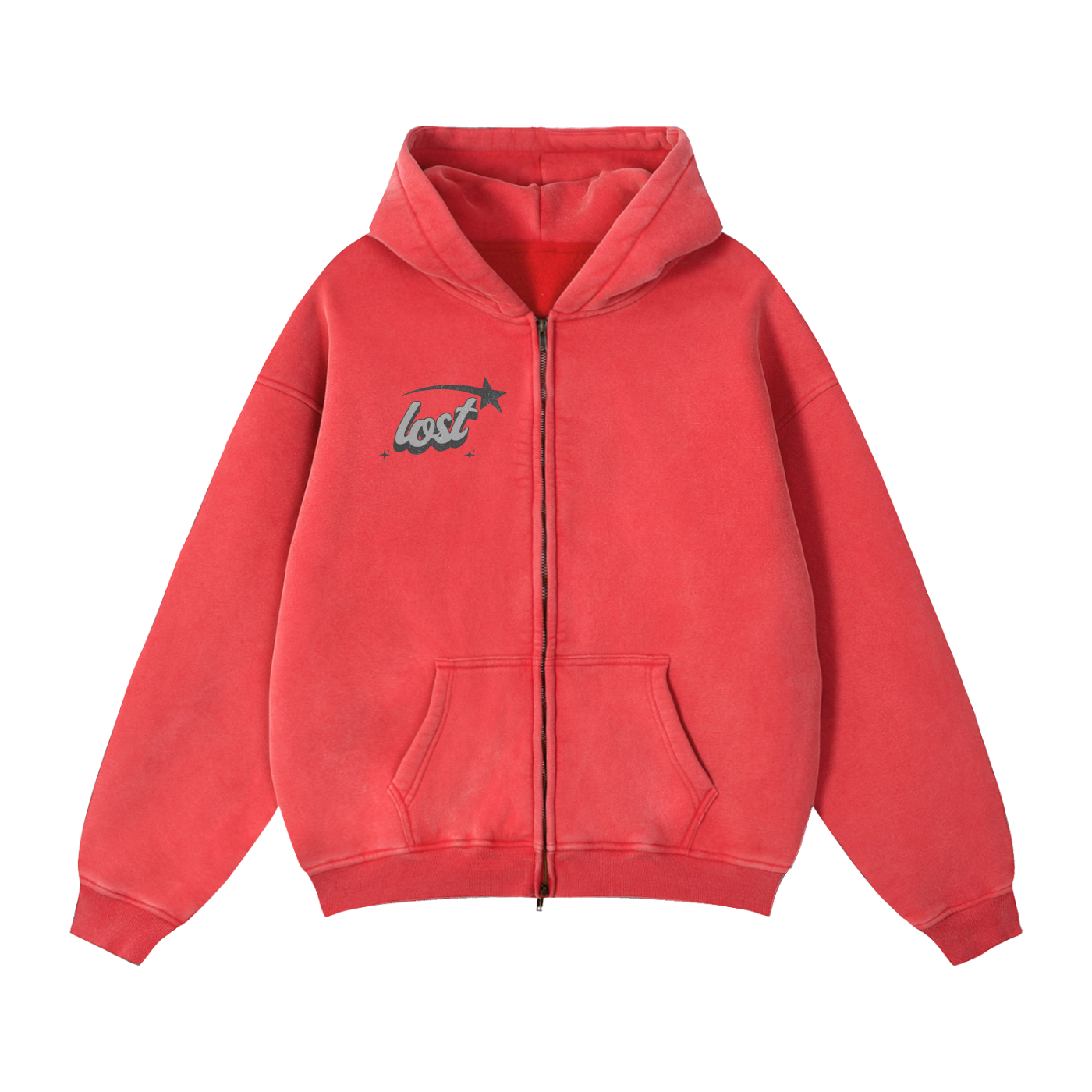 Zip-Through Boxy Fleece Hoodie